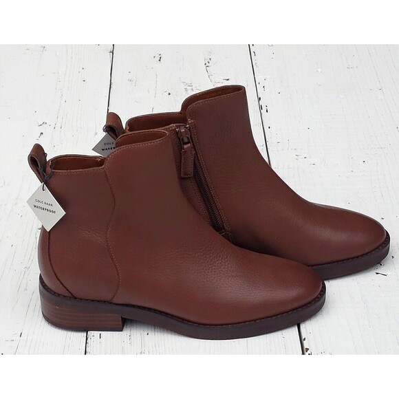 Cole Haan River Chelsea Bootie Waterproof Women Shoes US 6 / EU 36 Leather Brown
